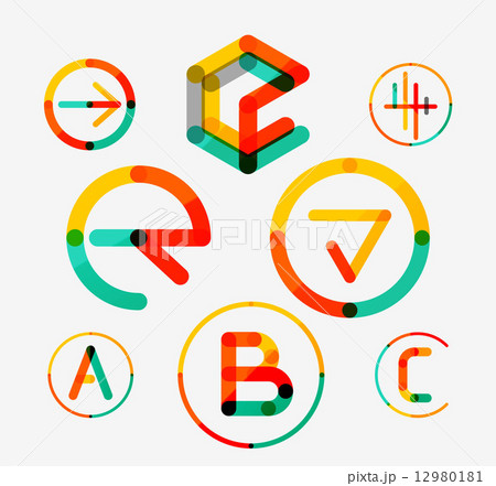 Logo set, thin line clean style Logo set, thin line clean style 12980181