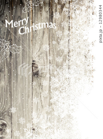 Vintage Happy Merry Christmas Greeting Card. Vertical Design, Ri 12980344