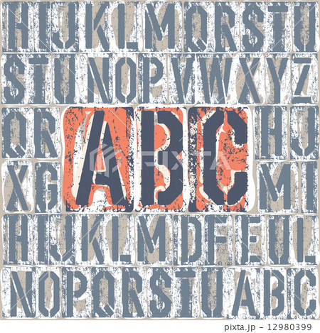 Vintage letterpress printing blocks alhpabet. Grouped separately Vintage letterpress printing blocks alhpabet. Grouped separately 12980399