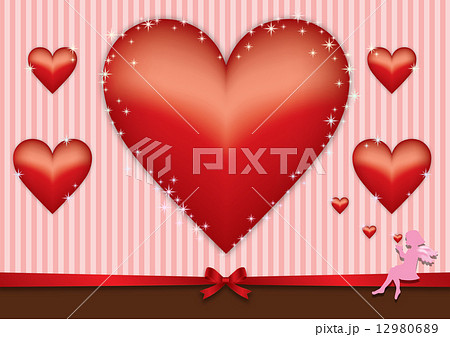 バレンタイン_ストライプ_ピンク(輝)文字無 バレンタイン_ストライプ_ピンク(輝)文字無 12980689