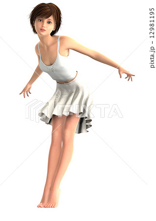 ポーズするモデル体型の女性 背景透過リアル３dcgイラスト素材のイラスト素材