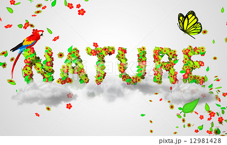 Nature leaves particles 3D Nature leaves particles 3D 12981428