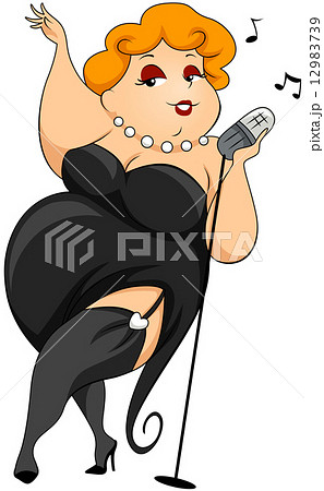 Plump woman Singing 12983739