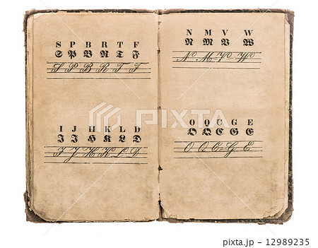 antique alphabet book. vintage fonts. education concept 12989235