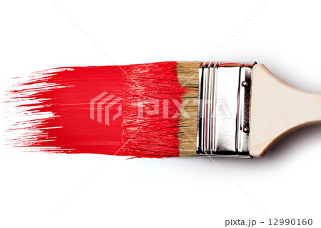 Paintbrush with red paint 12990160