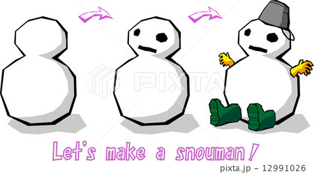 雪だるま作ろう白背景 12991026