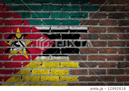 Brick wall texture with flag 12992618