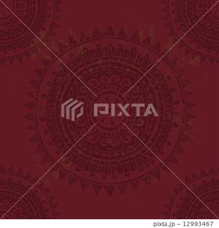 Hand drawn red  endless background in indian style 12993467