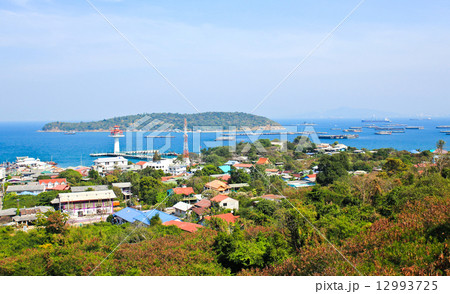Aerial view of Sichang Island ,Chonburi ,Thailand. 12993725