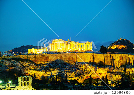 Acropolis in the evening after sunset 12994300