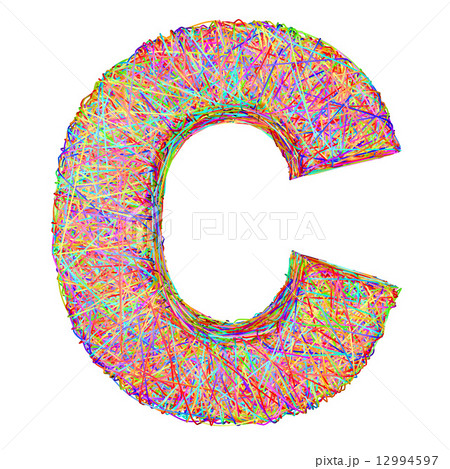Alphabet symbol letter C composed of colorful striplines Alphabet symbol letter C composed of colorful striplines 12994597