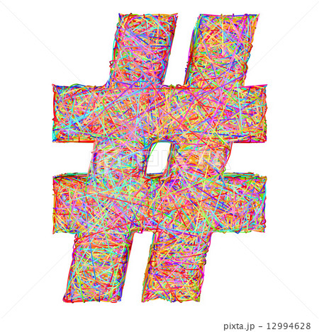 Number sign composed of colorful striplines isolated on white Number sign composed of colorful striplines isolated on white 12994628