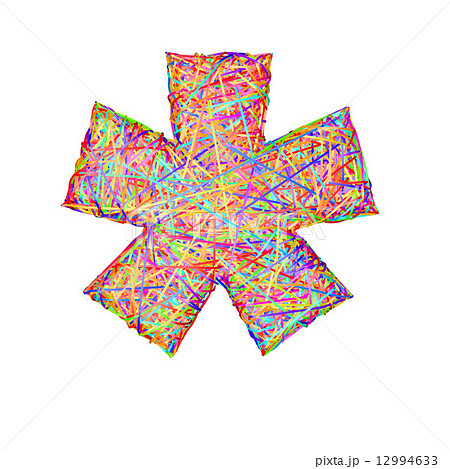 Asterisk or star sign composed of colorful striplines Asterisk or star sign composed of colorful striplines 12994633