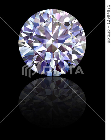 Diamond on glossy black background 12994821