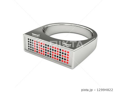 Silver ring with electronic led watch Silver ring with electronic led watch 12994822