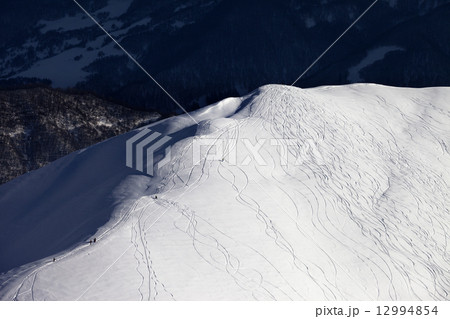 Top view on off piste slope Top view on off piste slope 12994854