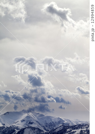 Mountains in evening and sunlight cloudy sky 12994859