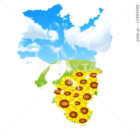 近畿 地図 ひまわりのイラスト素材