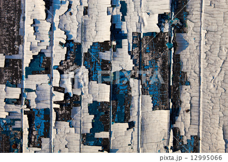 Old wooden planks with the remains of cracked oil-paint Old wooden planks with the remains of cracked oil-paint 12995066