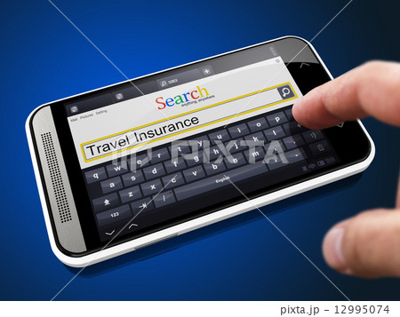 Travel Insurance in Search String on Smartphone. Travel Insurance in Search String on Smartphone. 12995074