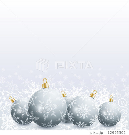 New Year and Christmas card with christmas ball and snowflake New Year and Christmas card with christmas ball and snowflake 12995502