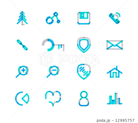 Set of thin line web icons 12995757