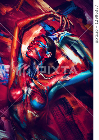 naked sexy woman with bodyart naked sexy woman with bodyart 12996357