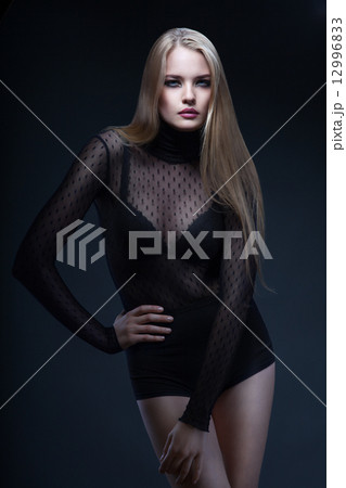 long hair woman in black 12996833