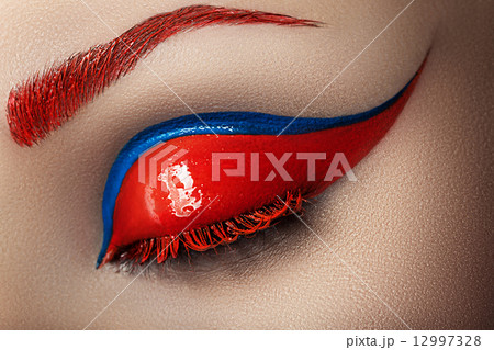 Eye with red ink for eyelids 12997328
