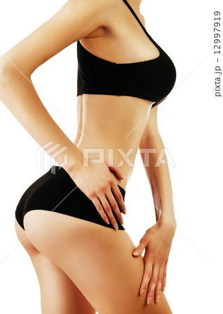 healthy woman in black lingerie healthy woman in black lingerie 12997919