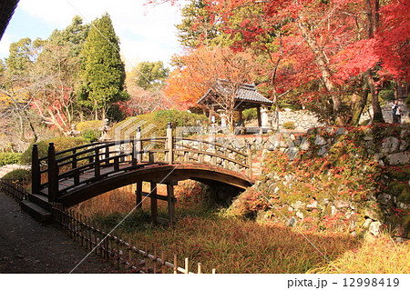大阪府河内長野市観心寺境内の紅葉風景の写真素材