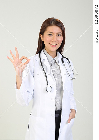 Lady Doctor Showing OK sign 12999872