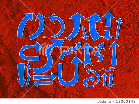 Arrow  and Hand drawn sketch arrows collection on wall texture b 13000145