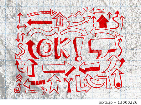 Arrow  and Hand drawn sketch arrows collection on wall texture b 13000226