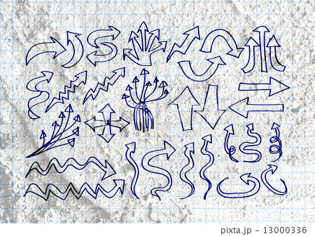 Arrow and Hand drawn sketch arrows collection on wall texture ba 13000336