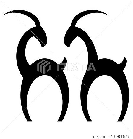 Two black goat silhouettes 13001677