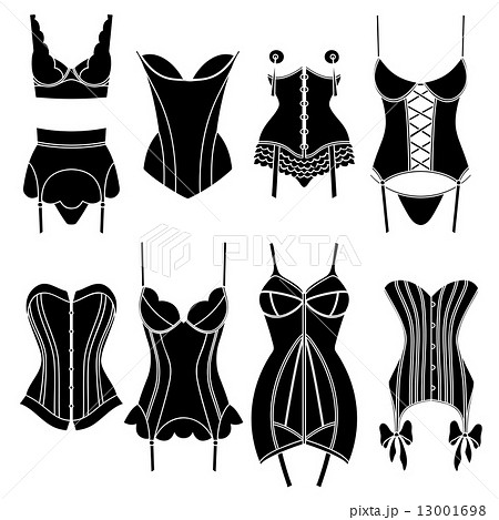 Set of vintage lingerie elements 13001698