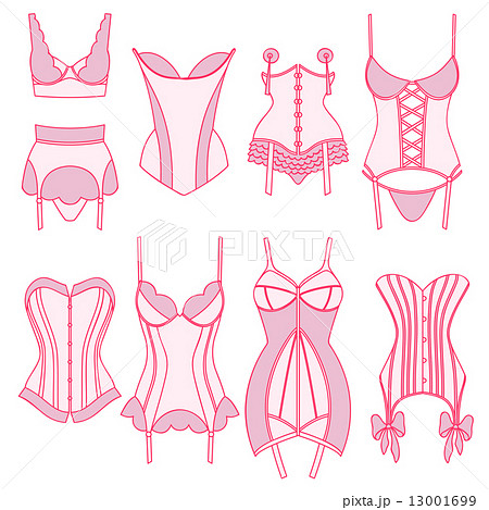 Set of vintage lingerie elements 13001699