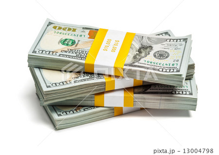 Bundles of 100 US dollars 2013 edition banknotes 13004798