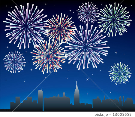 vector fireworks over a city vector fireworks over a city 13005655