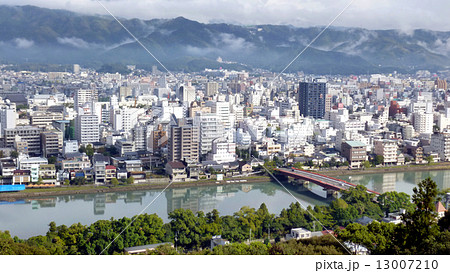 筆山公園から見た高知市街の写真素材