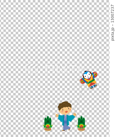 子供 正月 凧上げ 凧あげ 子供 正月 凧上げ 凧あげ 13007237