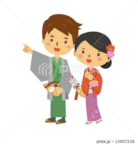 初詣 夫婦 カップル 着物 和服 初詣 夫婦 カップル 着物 和服 13007238