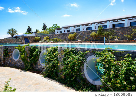 Swimming pool at luxury hotel, Crete, Greece 13009085