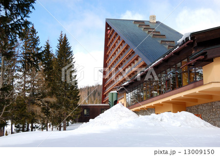 Modern luxury hotel at ski resort, High Tatras, Slovakia Modern luxury hotel at ski resort, High Tatras, Slovakia 13009150