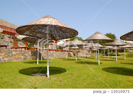 Beach area of luxury hotel, Crete, Greece Beach area of luxury hotel, Crete, Greece 13010975