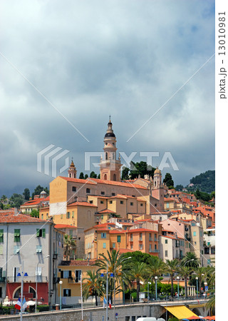 Old town and Saint-Michel church in Menton. French Azure coast 13010981