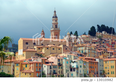 Old town and Saint-Michel church in Menton. French Azure coast 13010982