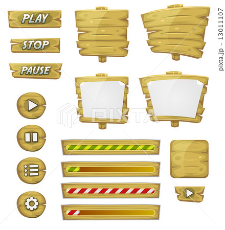Cartoon Wood Elements For Ui Game Cartoon Wood Elements For Ui Game 13011107