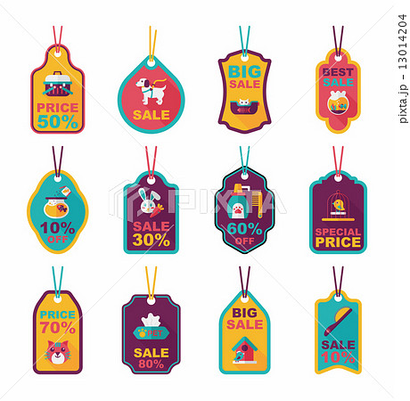 Pet tag flat banner design background set, eps10 Pet tag flat banner design background set, eps10 13014204